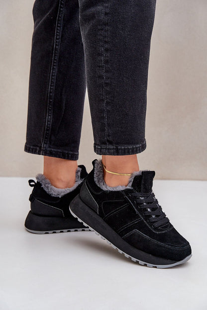 Big Star Suede Sneakers with Warmers Black