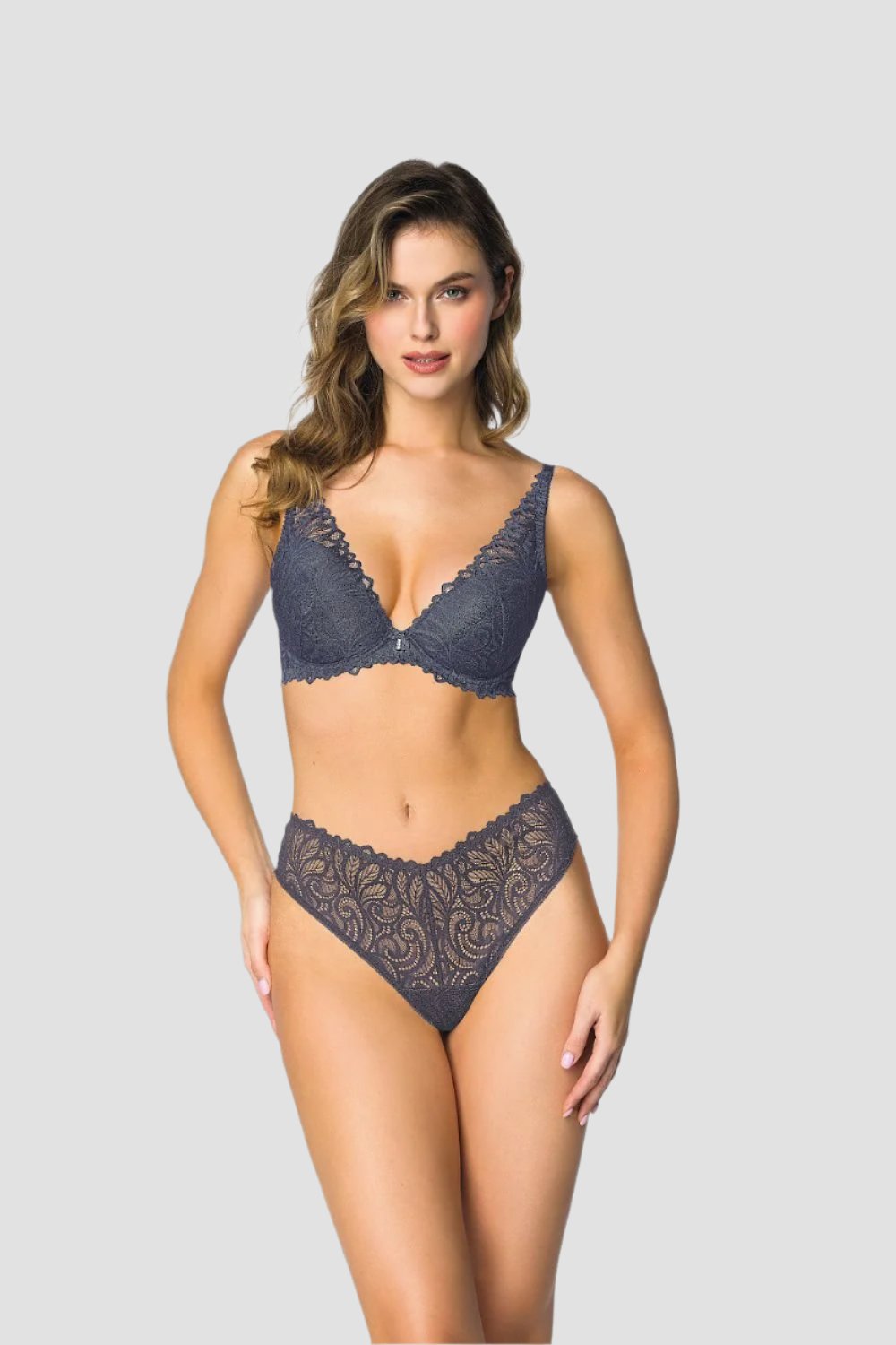 Grey Nerine T-Back Thongs