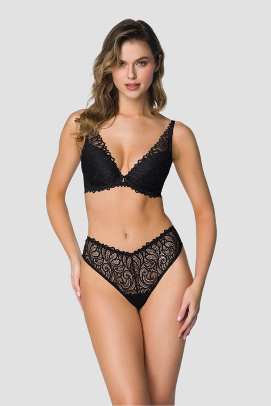 Black Nerine T-Back Thongs