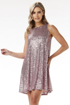 Sequin Trapeze Mini Dress