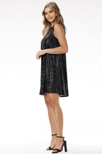 Sequin Trapeze Mini Dress