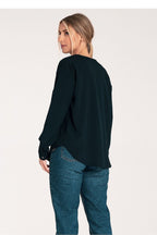 Long Sleeve V-Neck Buttoned Blouse