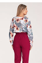 Long Sleeve V-Neck Buttoned Blouse