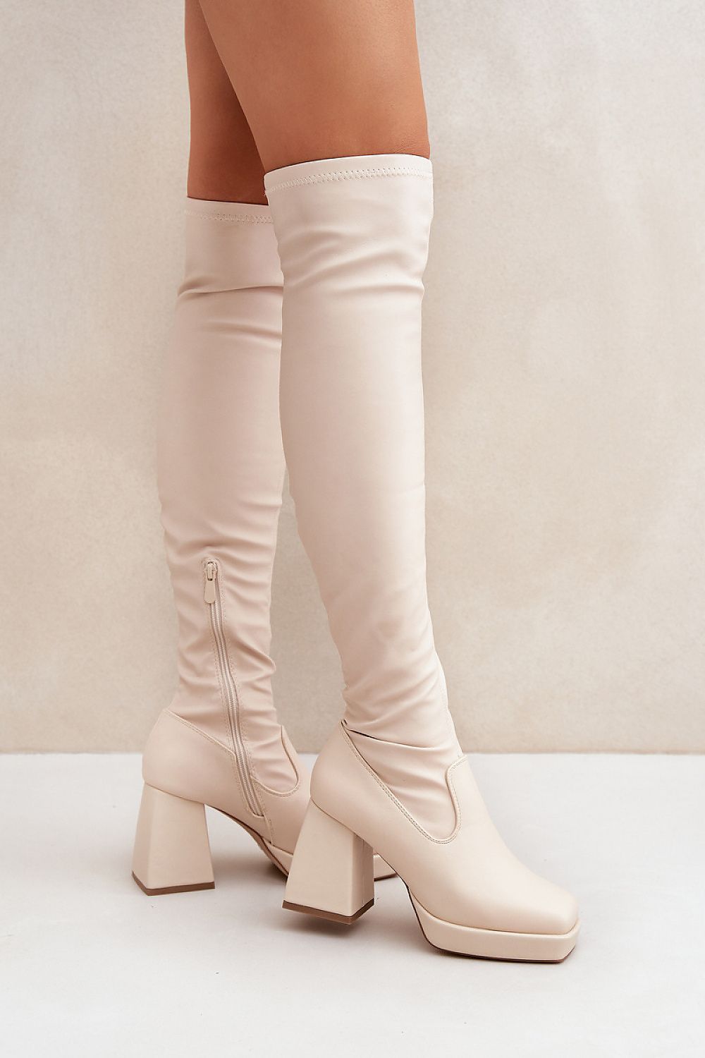 Slip-On with Zip Pillar Heel Boots