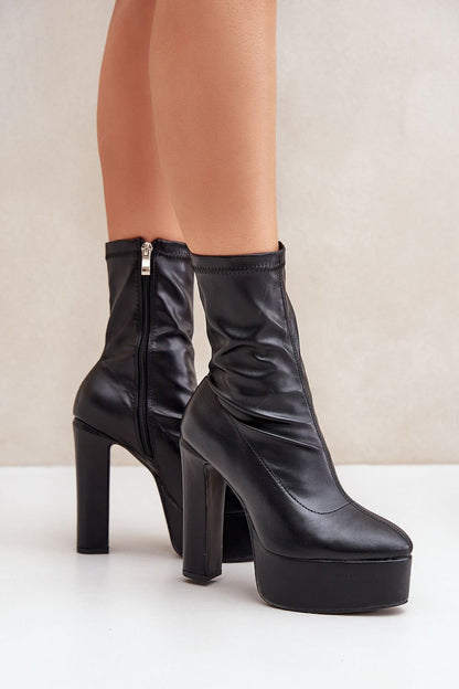 High Heel Platform Ankle Boots