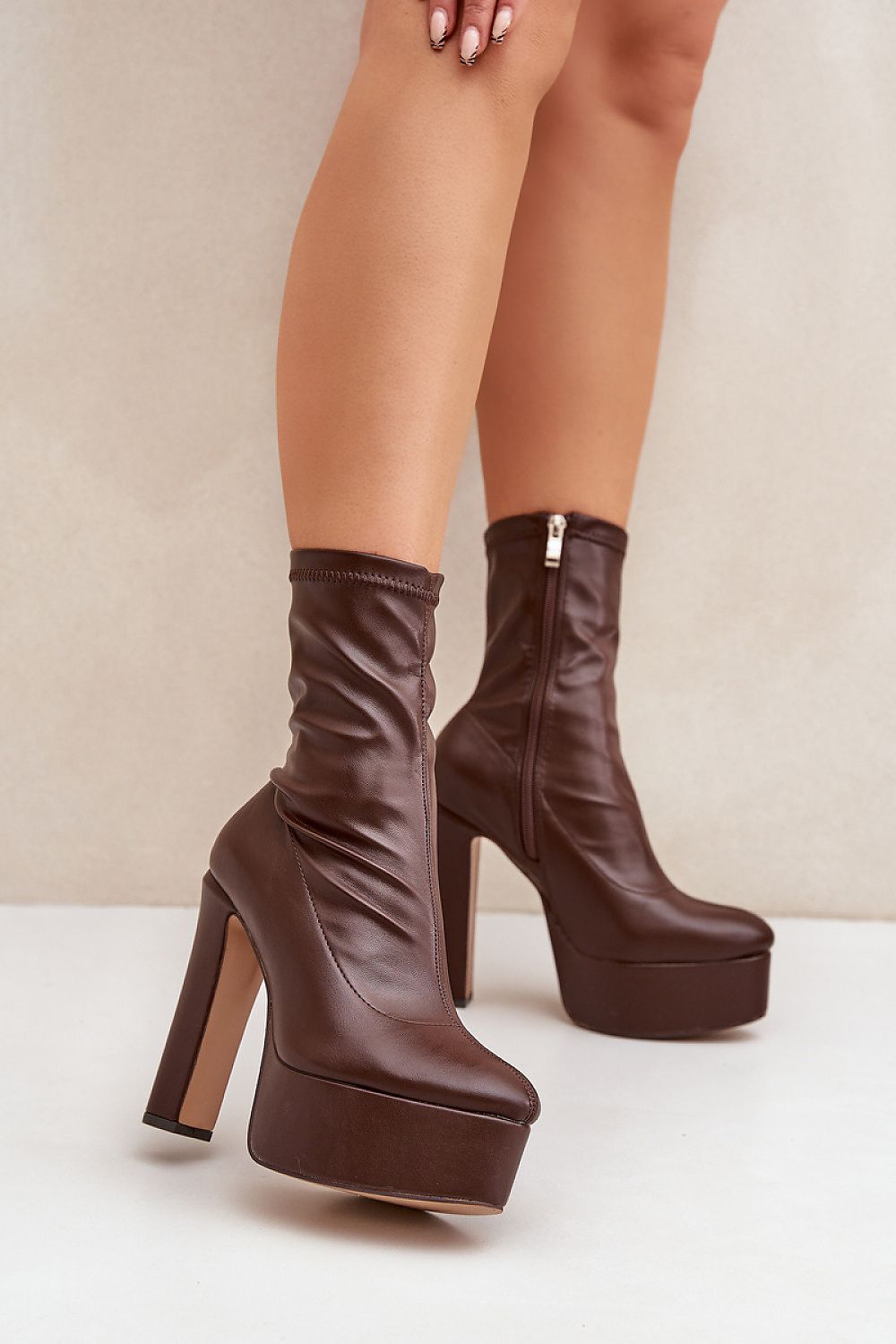 High Heel Platform Ankle Boots