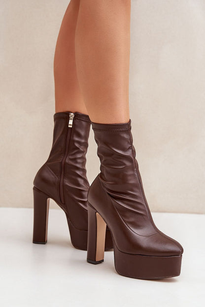 High Heel Platform Ankle Boots