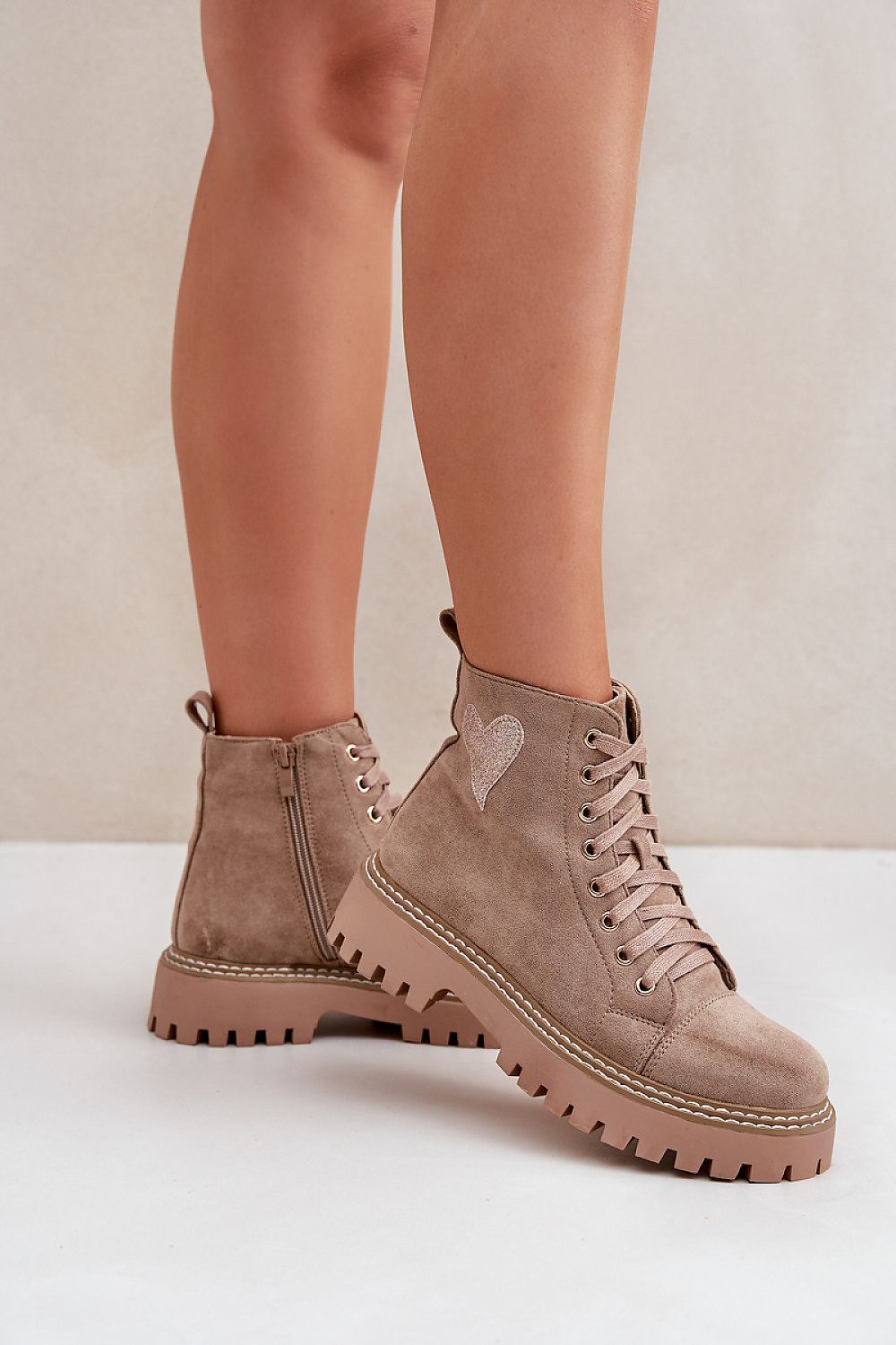 Eco Suede Ankle Boots Taupe