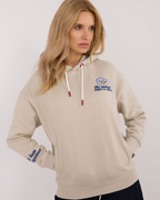 Women's Printed Hoodie in Beige