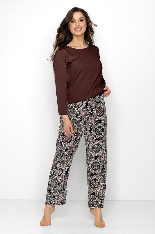 Long Sleeve Top & Patterned Pants Pajama Set