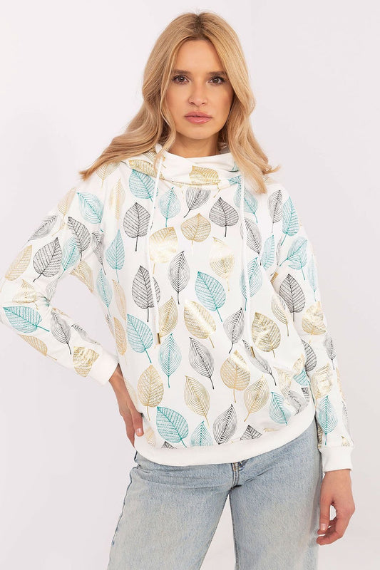 Hoodie with Flower Pattern