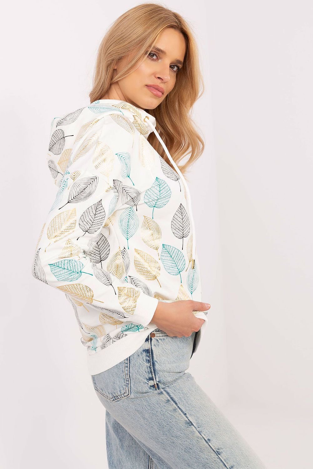 Hoodie with Flower Pattern
