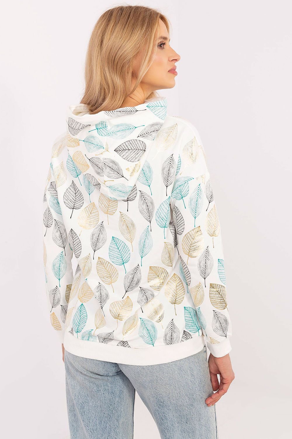 Hoodie with Flower Pattern