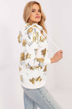 Hoodie with Flower Pattern