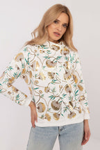 Hoodie with Flower Pattern