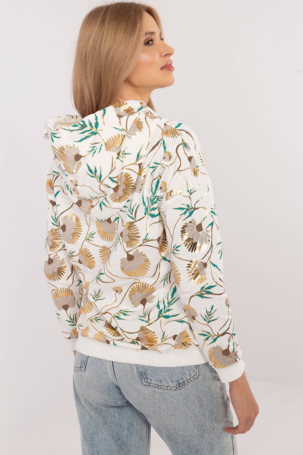 Hoodie with Flower Pattern