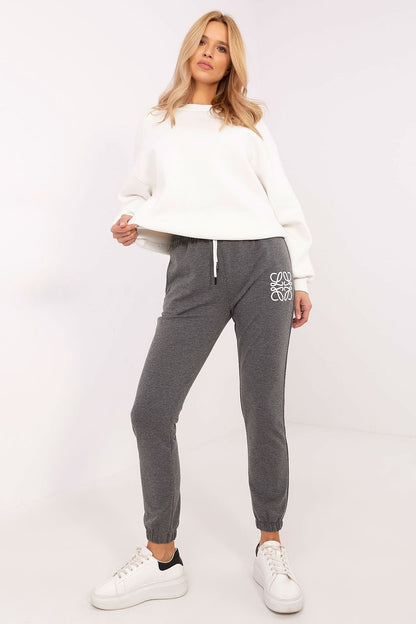 Grey Sweatpants with Embroidery