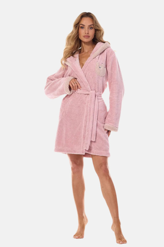 Hooded Bathrobe Pink