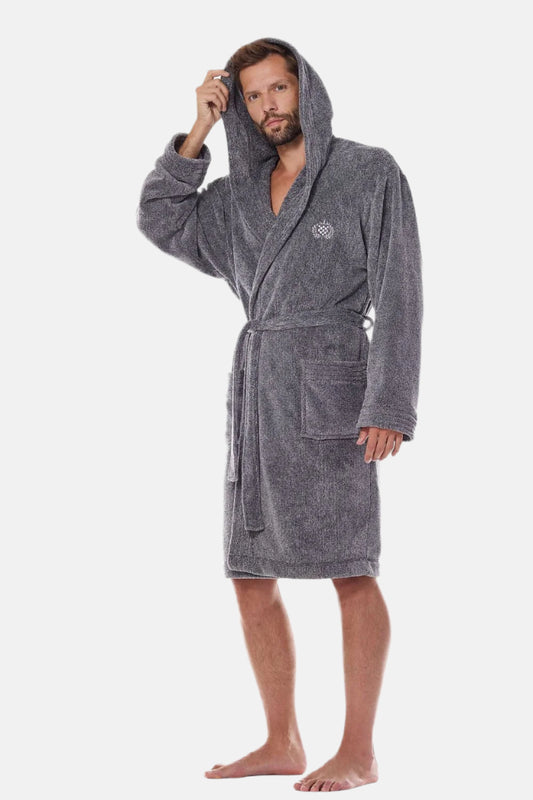 Hooded Bathrobe Grey