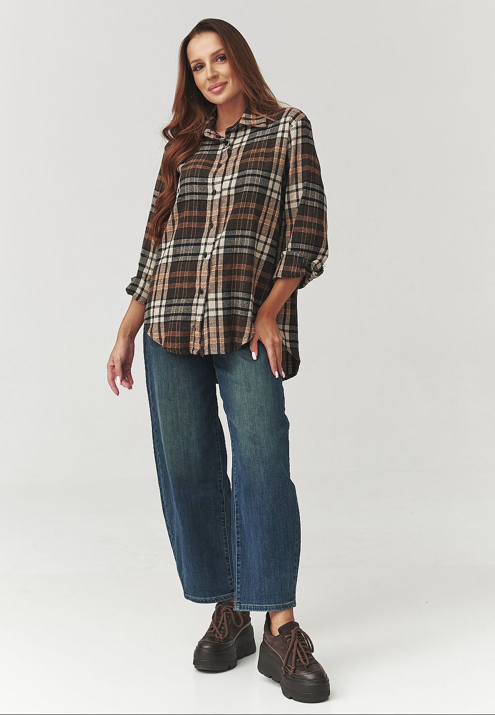  Long sleeve shirt model 219733 Makadamia 