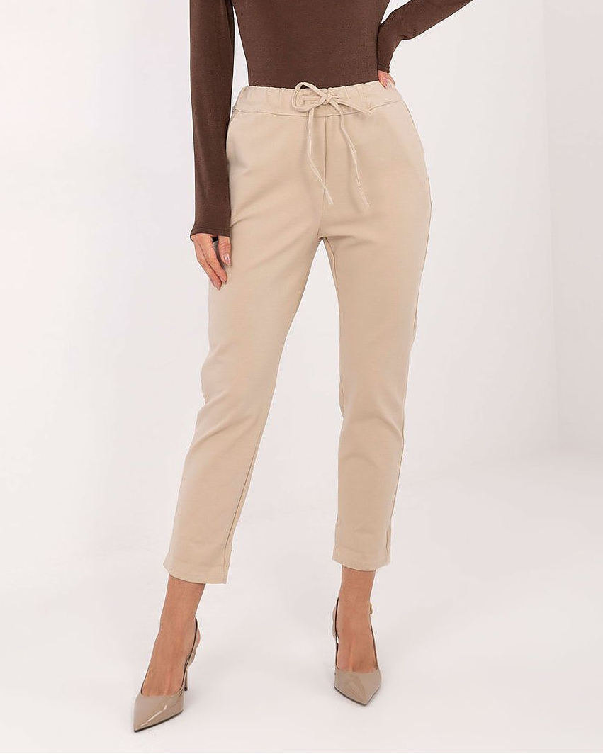 Tie Waist High-Waisted Women's 7/8 Trousers