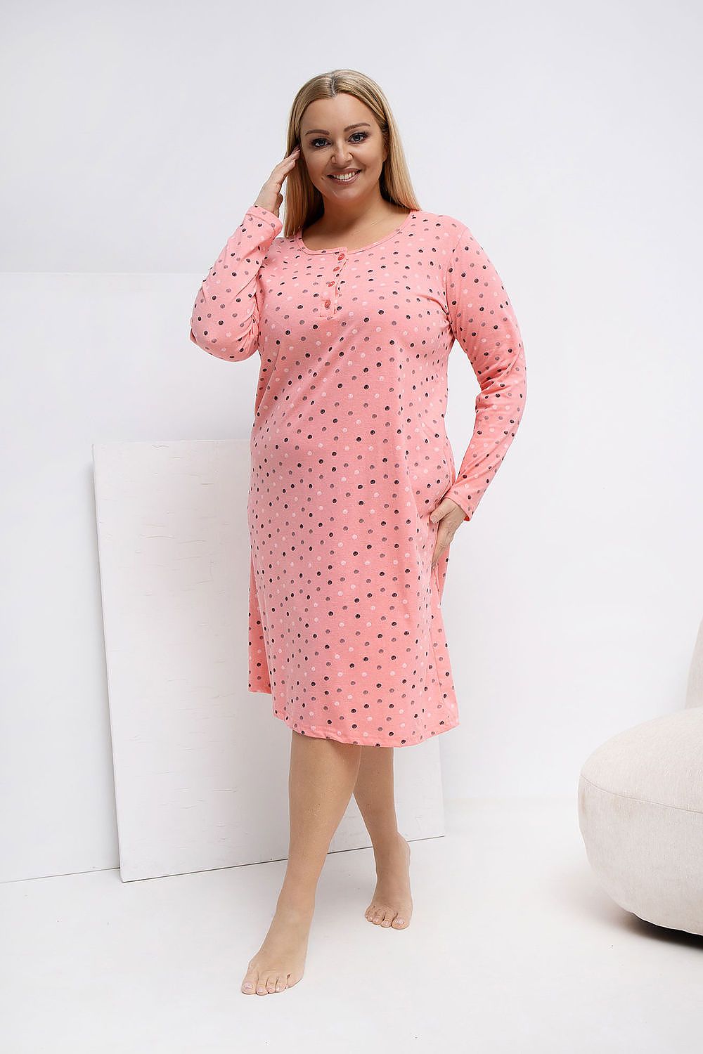  Plus Size Nightgown model 223301 Forever Pink 