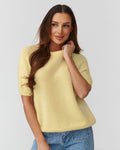 Short sleeve sweater model 224077 Makadamia 