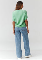  Short sleeve sweater model 224078 Makadamia 