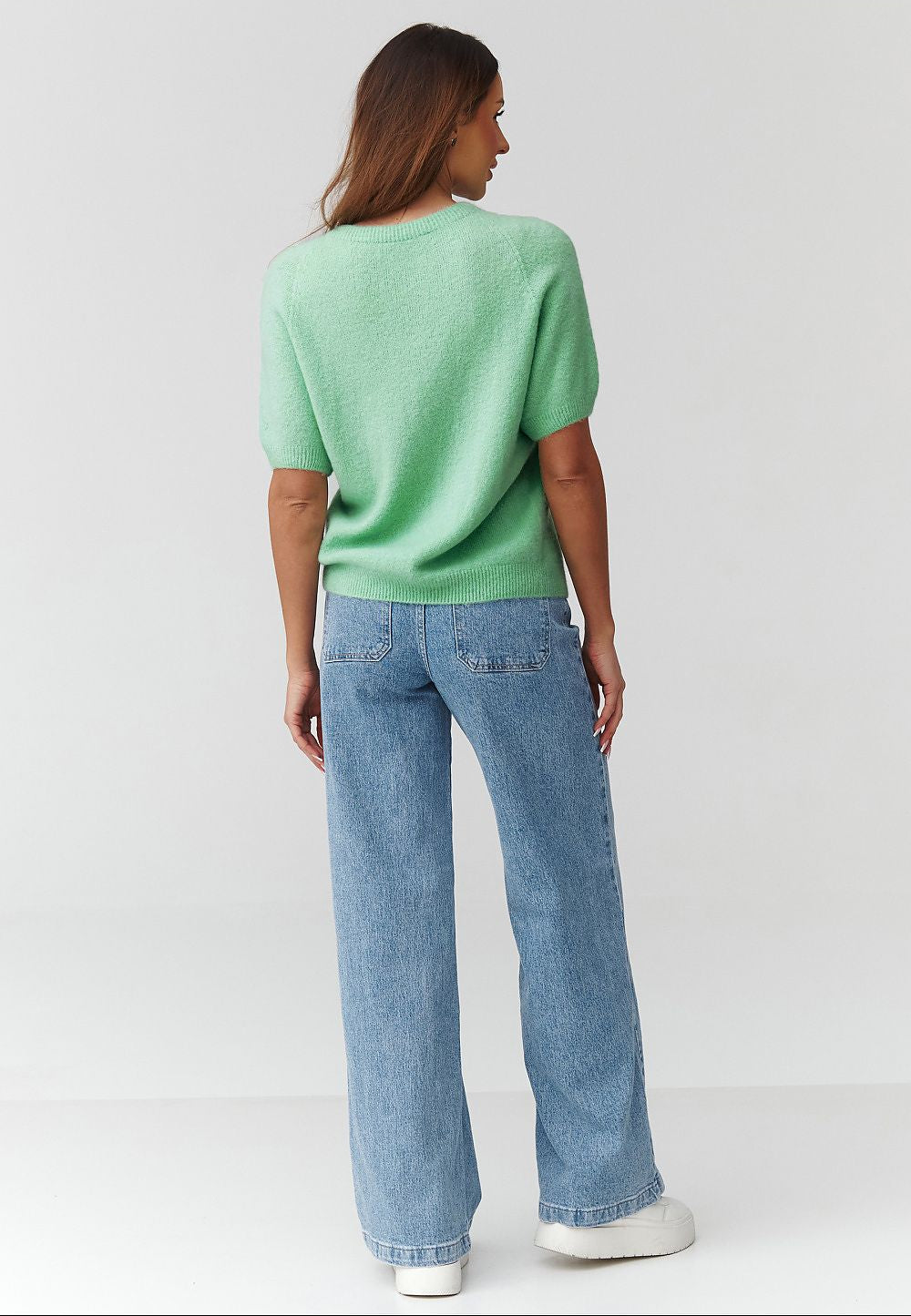  Short sleeve sweater model 224078 Makadamia 