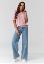  Short sleeve sweater model 224079 Makadamia 