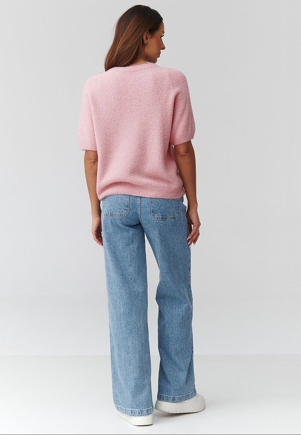  Short sleeve sweater model 224079 Makadamia 