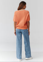  Short sleeve sweater model 224080 Makadamia 