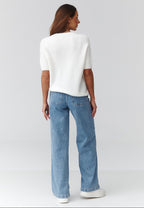  Short sleeve sweater model 224082 Makadamia 