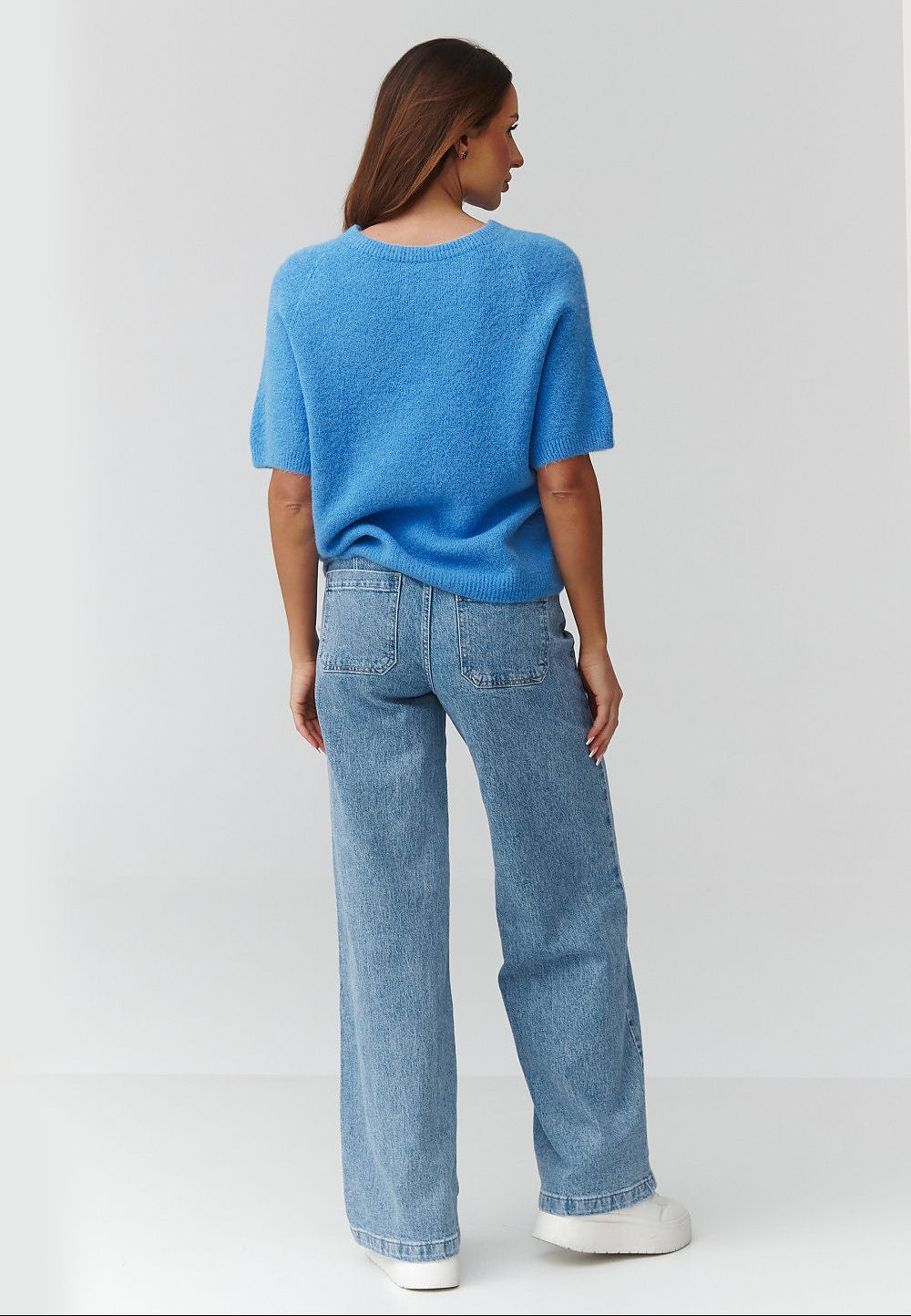  Short sleeve sweater model 224083 Makadamia 