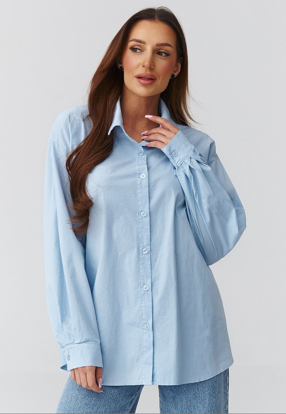  Long sleeve shirt model 224102 Makadamia 