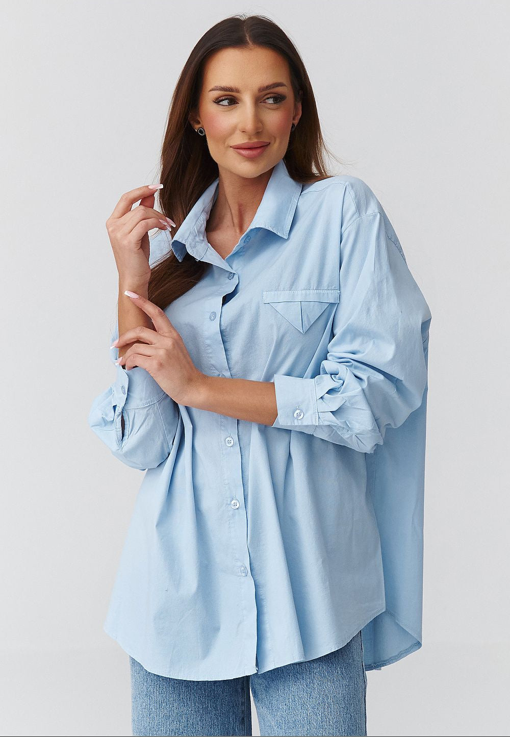  Long sleeve shirt model 224102 Makadamia 