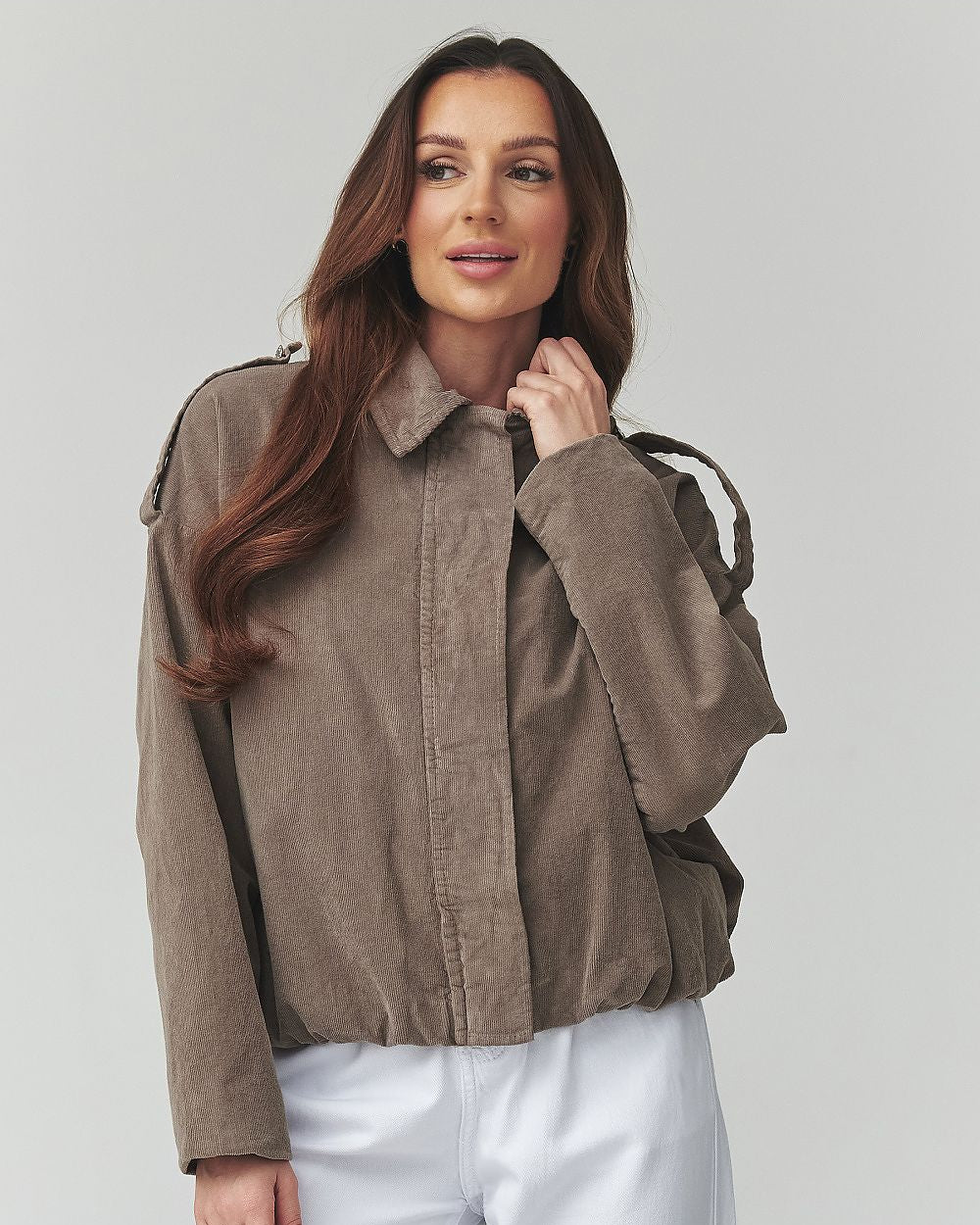  Corduroy jacket model 225690 Makadamia 