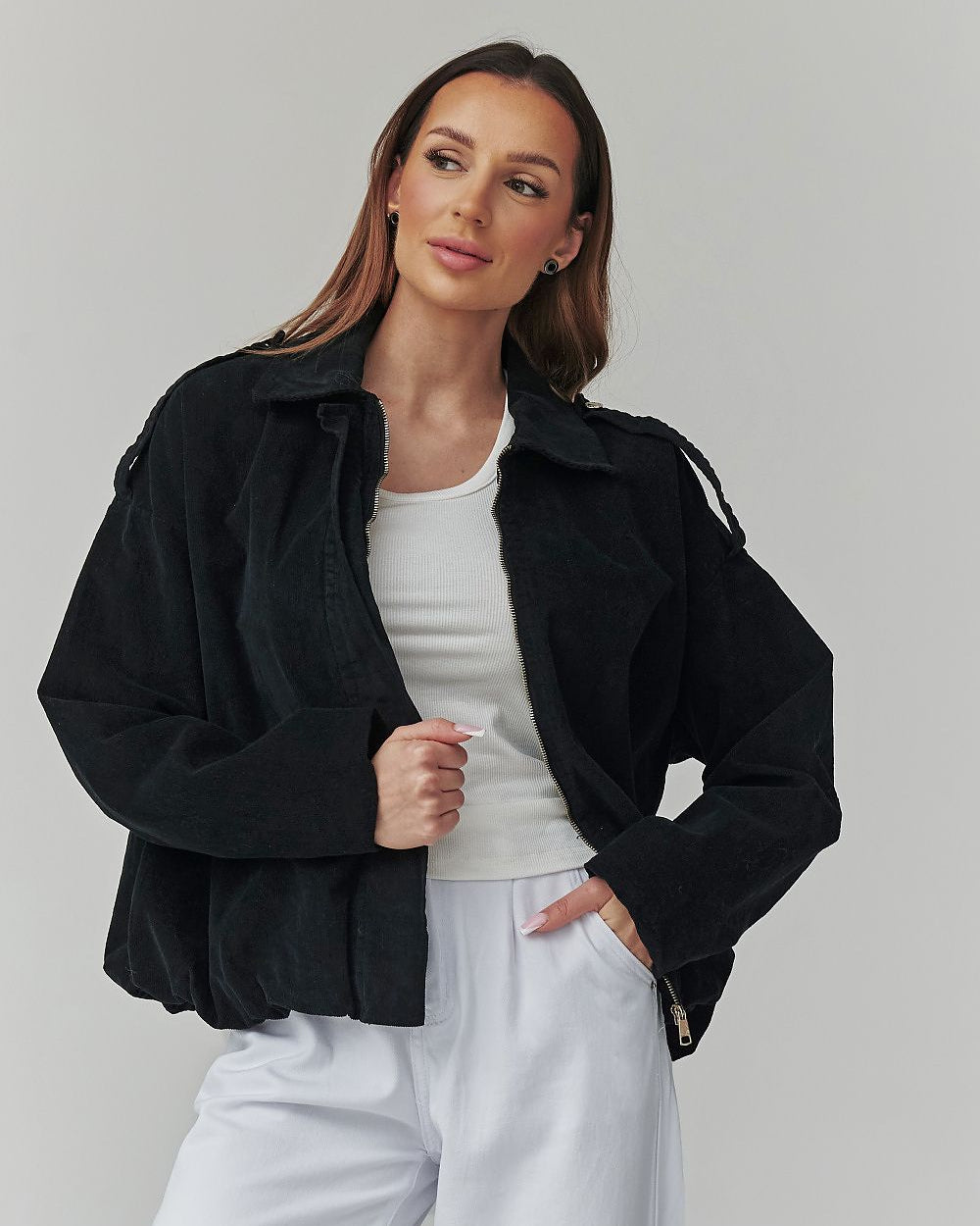  Corduroy jacket model 225693 Makadamia 