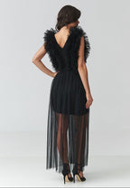  Evening dress model 228316 Makadamia 