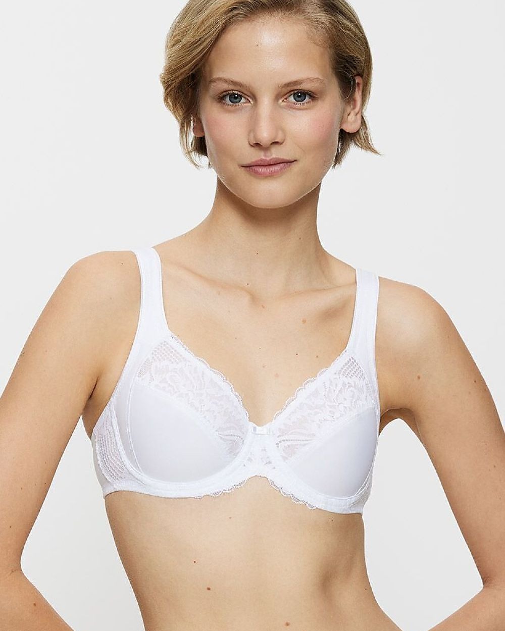 Triumph Lace Cotton Soft Bra | White W02