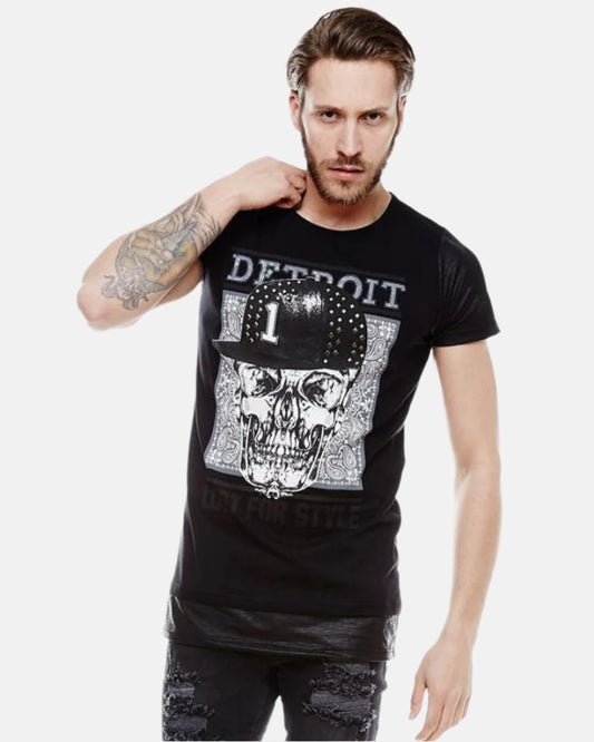 Two-Tone Black Detroit T-Shirt