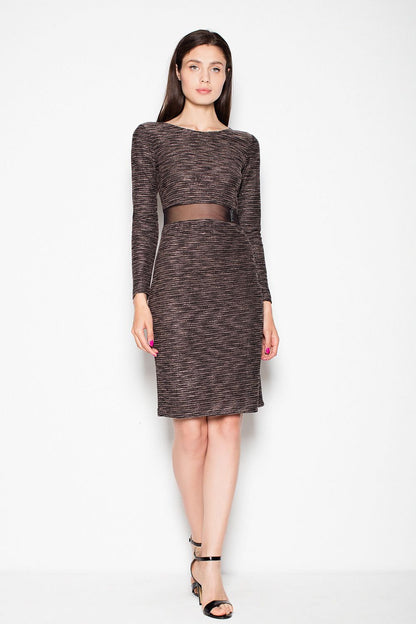 Knitted Midi Dress with Waist Belt