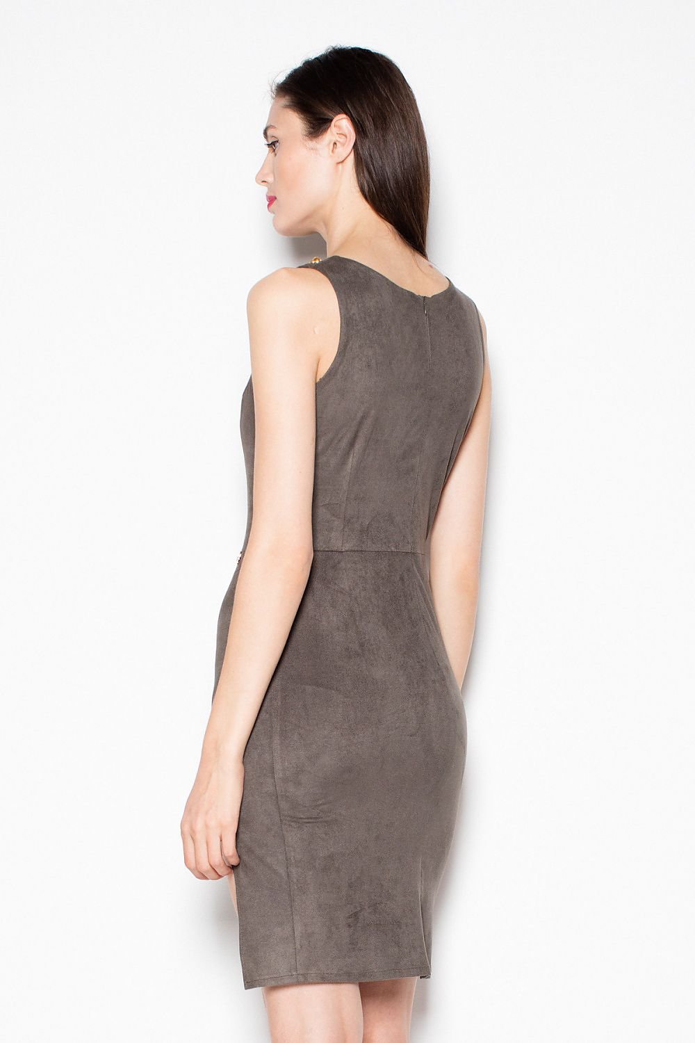 Venaton Evening Suede Style Sleeveless Mini Dress