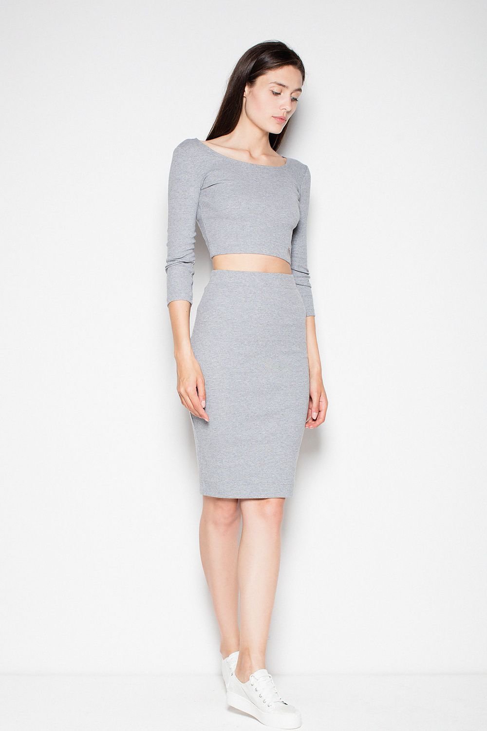 Venaton Crop Top & Skirt Set