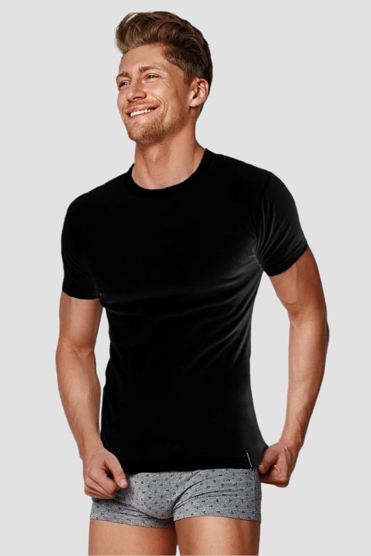 Round Neck Plain T-Shirt Black