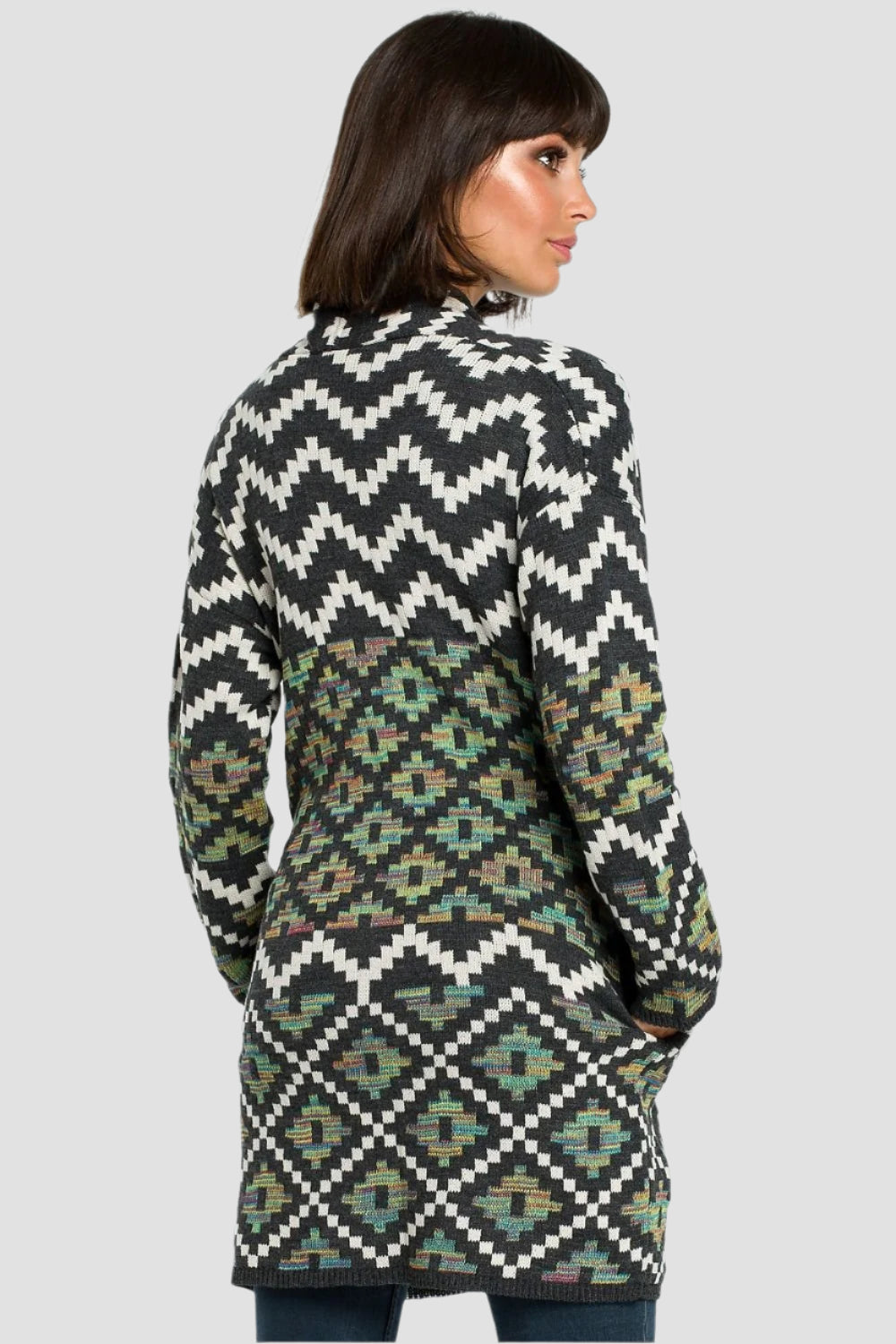 Aztec Knitted Cardigan with Pockets