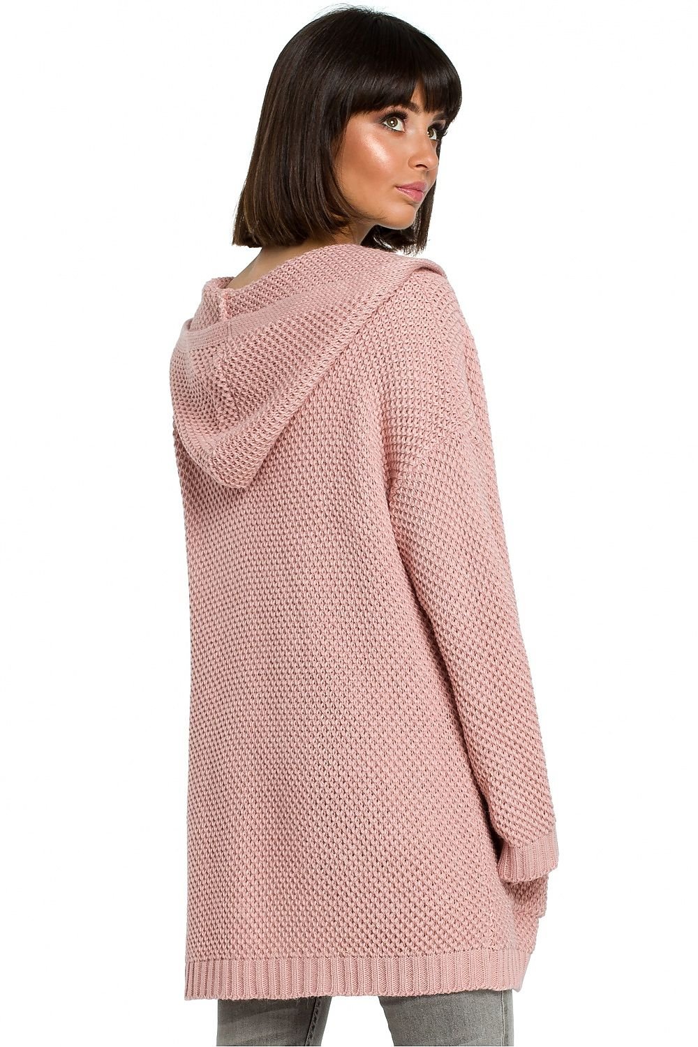 Mid Length Knitted Cardigan with Hood