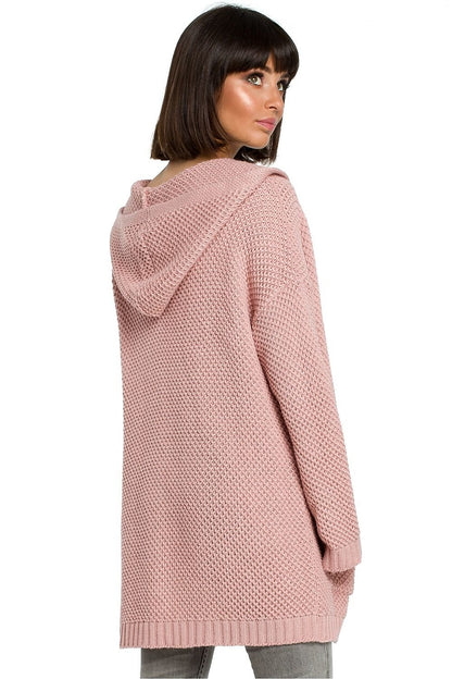 Mid Length Knitted Cardigan with Hood