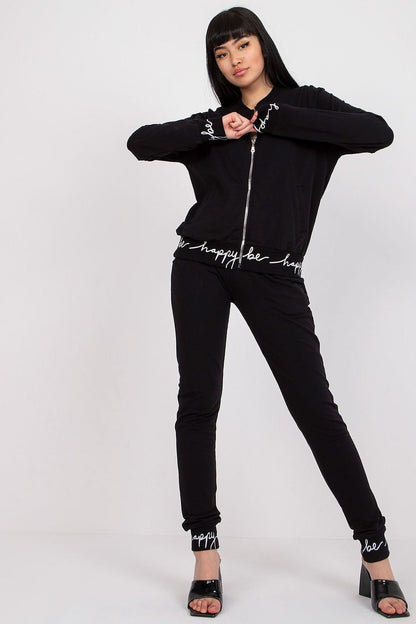 Be Happy Full Zip Tracksuit Black