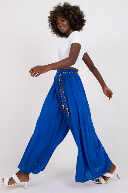 Tie Belt Wide Leg High-Waisted Pants